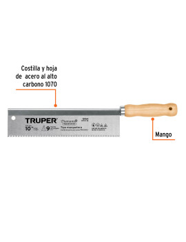 SERRUCHO COSTILLA MARQUETERO 10" TRUPER STCX-10 18164