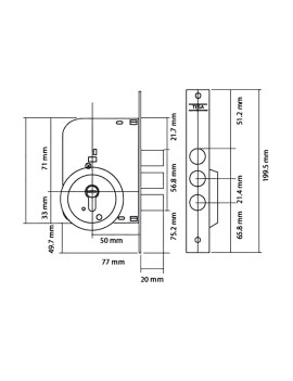 CERRADURA TESA RB101 T60 3 BULONES NIQUEL ALTA SEGURIDAD