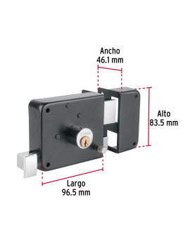 CERRADURA SOBREPONER HERMEX 715 NEGRA DERECHA 48369