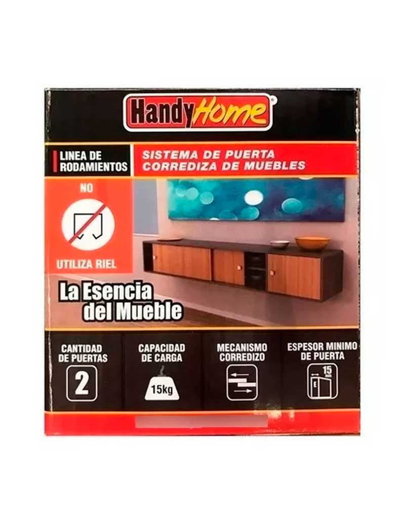 Sistema Corredizo Mueble 2 Puertas 15kgs 3950 Handyhome Sin Riel