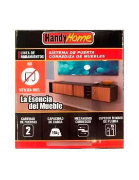 Sistema Corredizo Mueble 2 Puertas 15kgs 3950 Handyhome Sin Riel