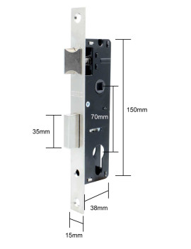 Cerradura Jaladera Manija Troms Soprano 70mm Perfil Angosto