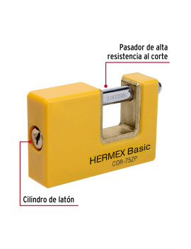 CANDADO 75 MM ANTIPALANCA 23524 HERMEX NYLON