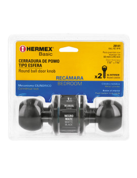 Cerradura Perilla Negra Recamara Hermex 28141