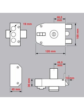 Cerradura Tover S1 Negro Texturado 2F35 Antitaladro Alta Seguridad