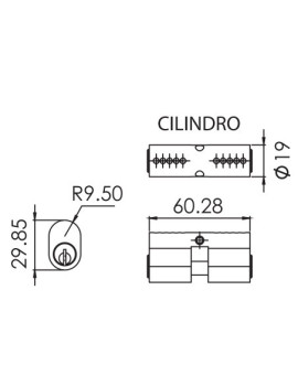 Cilindro Cerraduras Aluminio MC1096 Perfil angosto 549 550 510 575 555