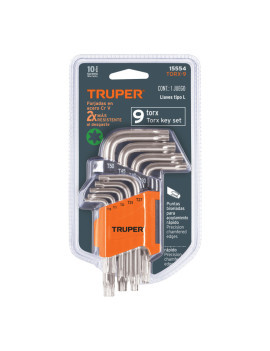 JUEGO DE 9 LLAVES TORX TRUPER 15554