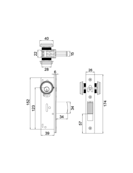 CERRADURA HERRALUM 1124 GRIS PALETA