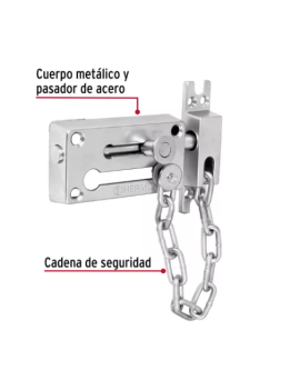 PASADOR CON CADENA ACERO HERMEX 43709