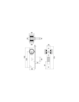 CERRADURA PHILLIPS 555 NEGRO L/M PERFIL ALUMINIO MX2136