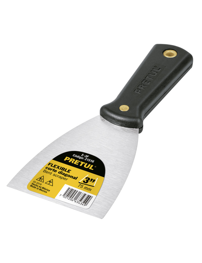 ESPATULA 3" FLEXIBLE MANGO PLASTICO PRETUL E-3F 21516